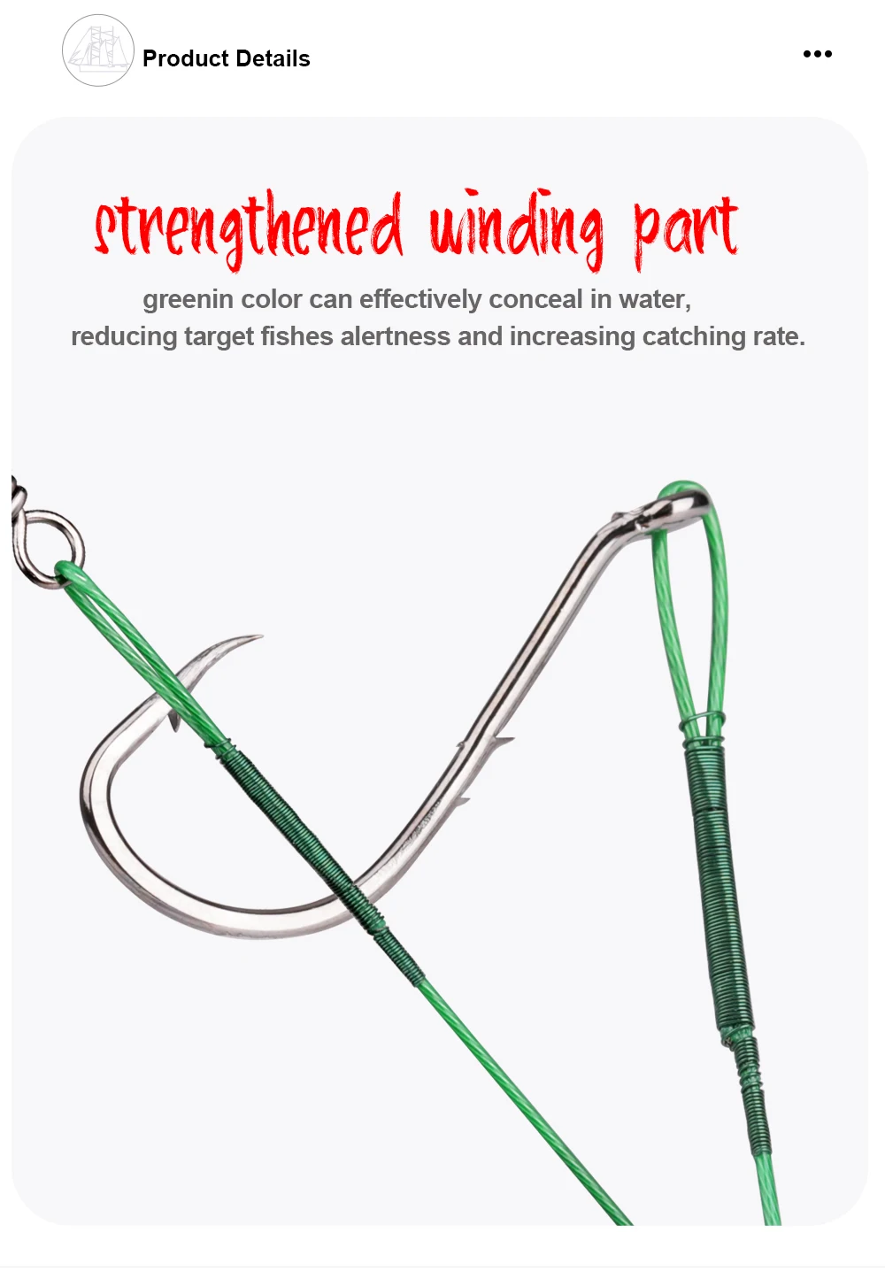 FTK 20PCS 16cm/23cm Anti-biss Stahl Draht Leinen Für Angeln 20LB-60LB Führer Angelschnur mit Haken Zubehör – Detail 7