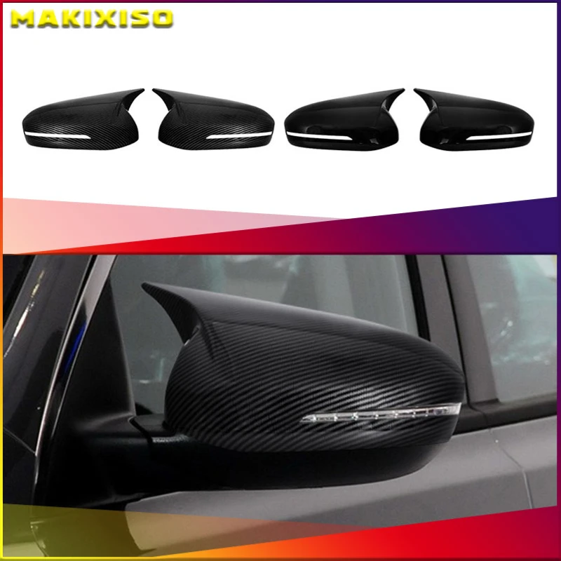 Carbon Fiber Rearview Mirror Cover Side Door Mirror Caps Protector for