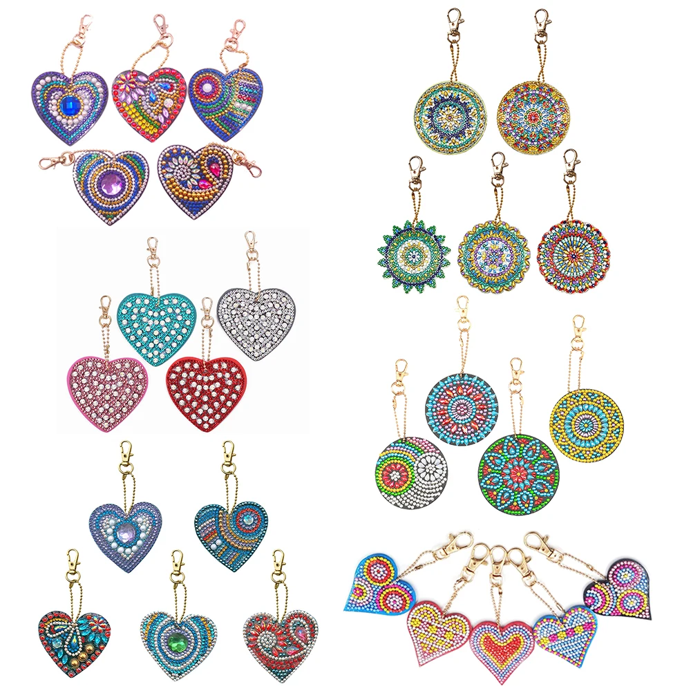 4/5Pcs 5d DIY Butterfly Diamond Painting Keyring Mosaic Embroidery Cross Stitch Bag Pendant Birthday Gift Diamond Keychain diamond painting,diamond art painting kit,diamond painting set