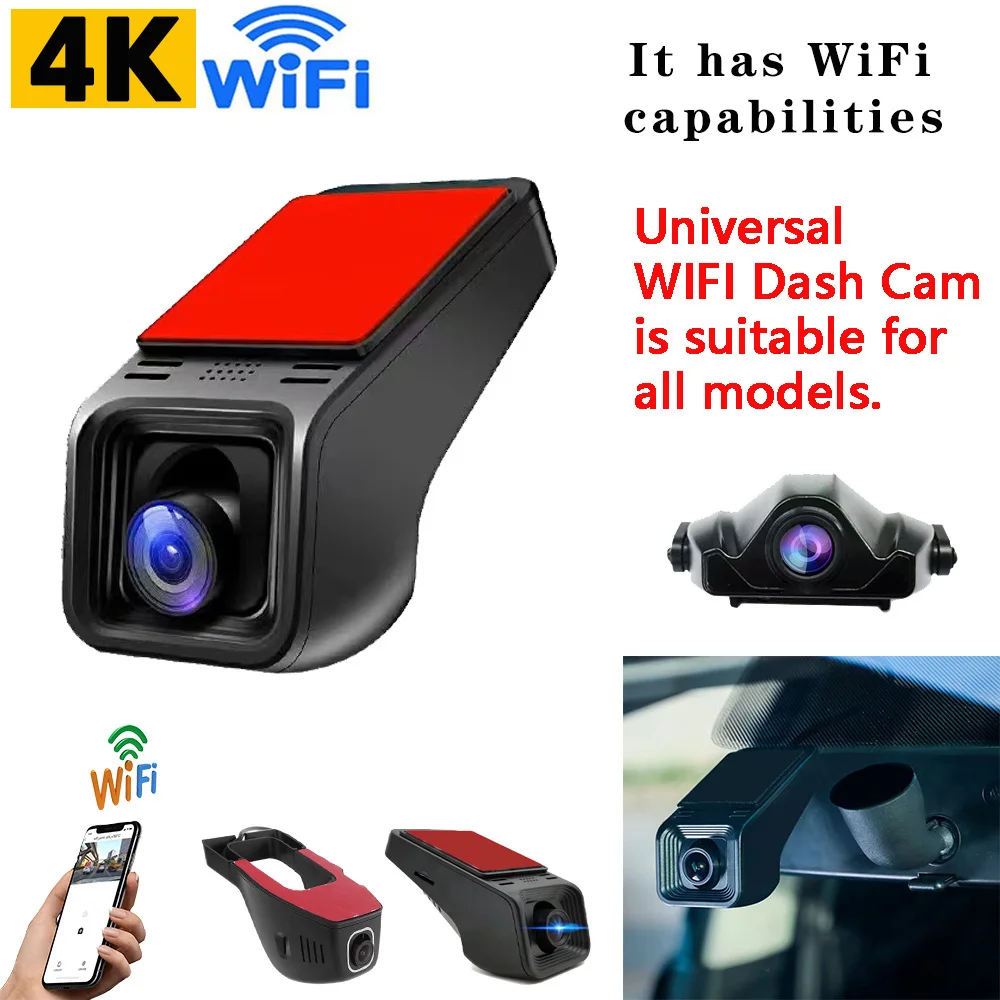 Universal Car DVR Dash Cam 4K Rear View Auto Dashcam For Car Camera 2160P  Video Recorder Reverse Dvr WIFI 24H Parking Monitor