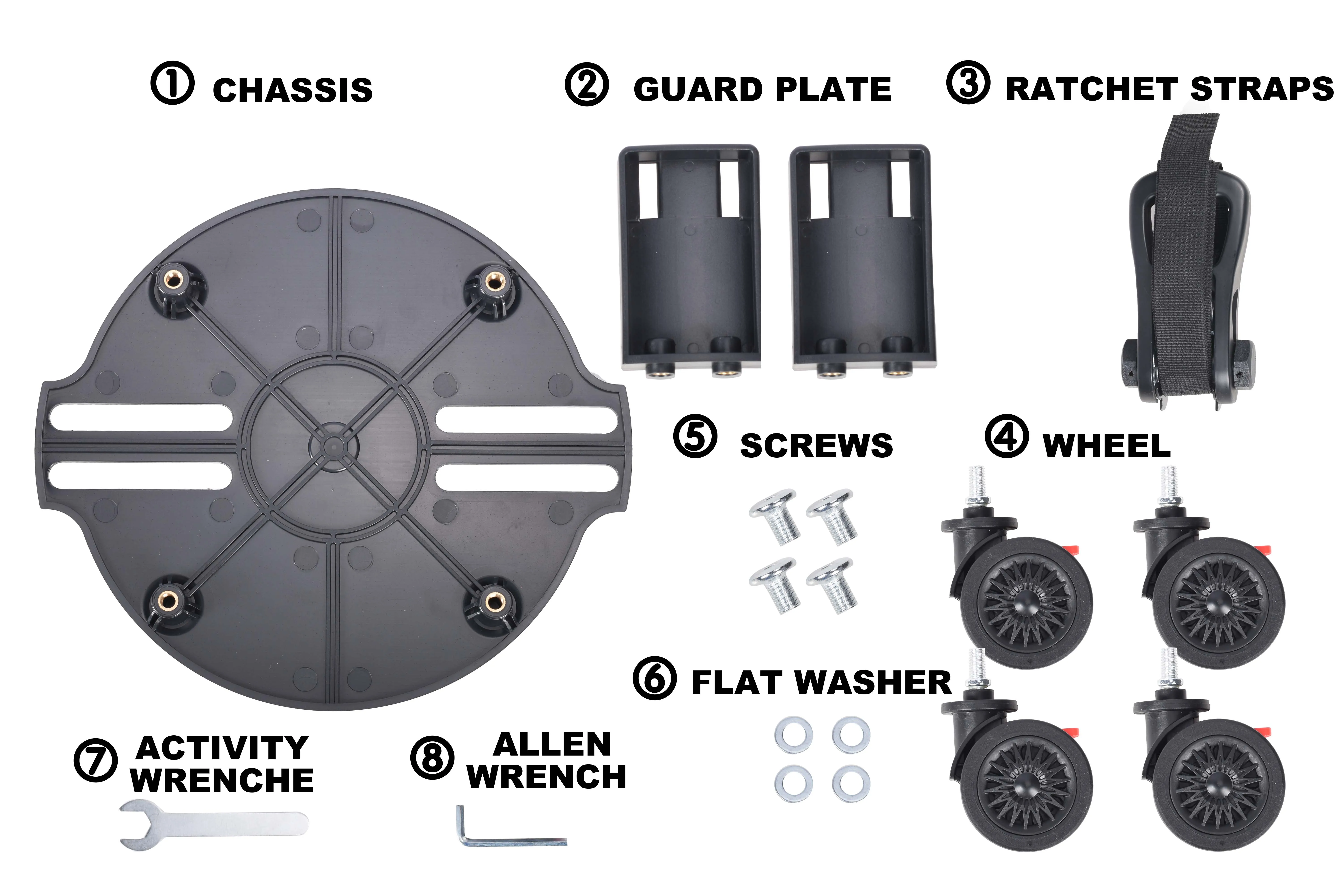 Description Picture 2 of itemUniversal Golf Bag Mobility Caddy with 4 Swivel Wheels Heavy Duty Detachable Base Plate for 8-10" Bags