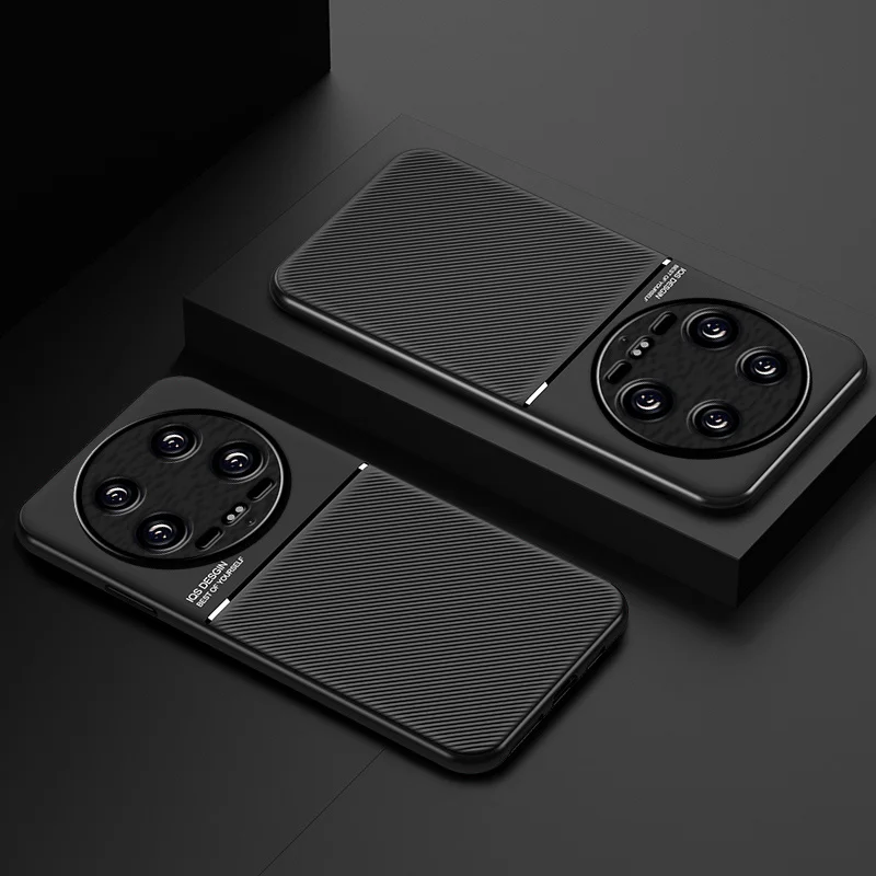 Leather Magnetic Car Holder Case - Silicone Protective Cover