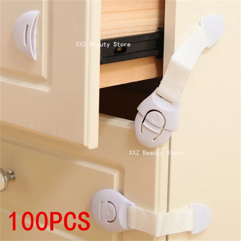 ชุดล็อคประตูนิรภัยสำหรับเด็กแบบแพ็คใหญ่ - ล็อคตู้และลิ้นชักป้องกันเด็ก - อุปกรณ์ป้องกันความปลอดภัยสำหรับเด็ก - มีตัวเลือกจำนวน 1/5/50/100 ชิ้น 1