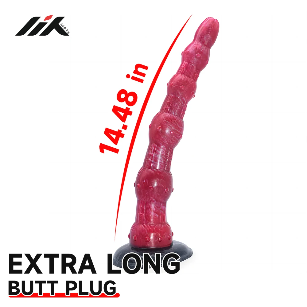 

14.48" Monster Extra Long Dildo, Hands-Free Anal Butt Plug with 6 Knots and Powerful Suction Cup to Give Women Men Pleasure