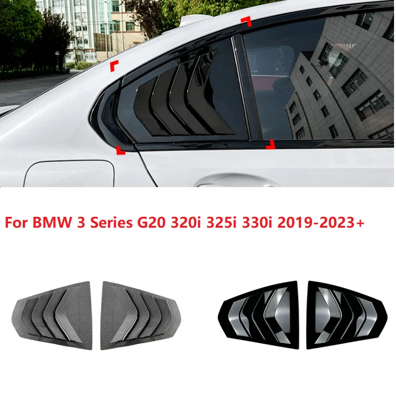 

Car Rear Side Window Louvers Air Vent Shades Cover For BMW 3 Series G20 320i 325i 330i 2019-2023+ Trim Blinds Car Accessories