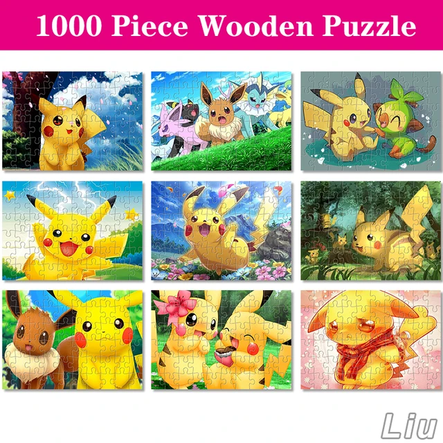 Pikachu quebra-cabeças 1000 peças de madeira quebra-cabeça jogos pokemon montagem  quebra-cabeças brinquedos crianças jogos educativos brinquedo - AliExpress