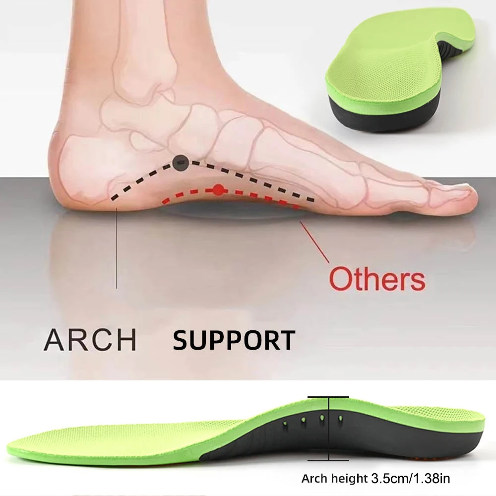 Orthopedic Insoles Shoe Insoles EU35-52 for Feet Arch Foot Pad X/O Type Leg Correction Flat Foot Arch Support Sports Shoes Insert
