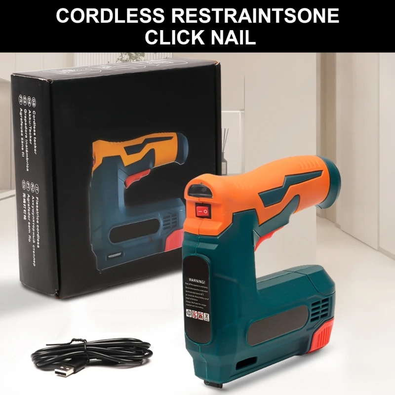Electric Staple Guns Cordless Upholstery Stapler Guns for Wood Rechargeable Nailer Staple Nails Staple Remover 5