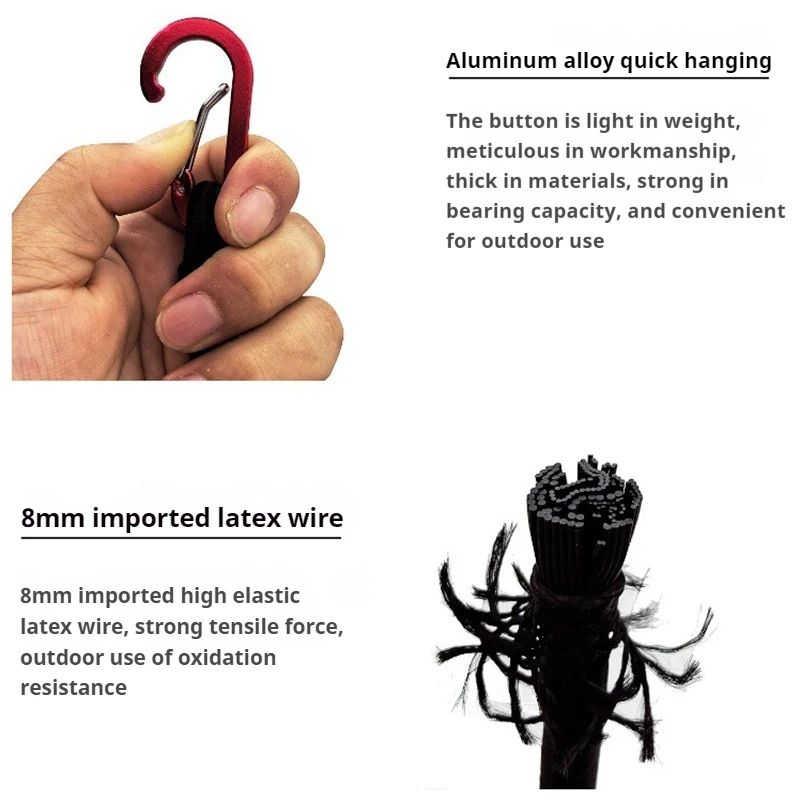 60/90/120cm Heavy Duty Bungee Ropes with Carabiner Outdoor Elastic Tie Strap String Hiking Climing Supplies Luggage Packing Rope