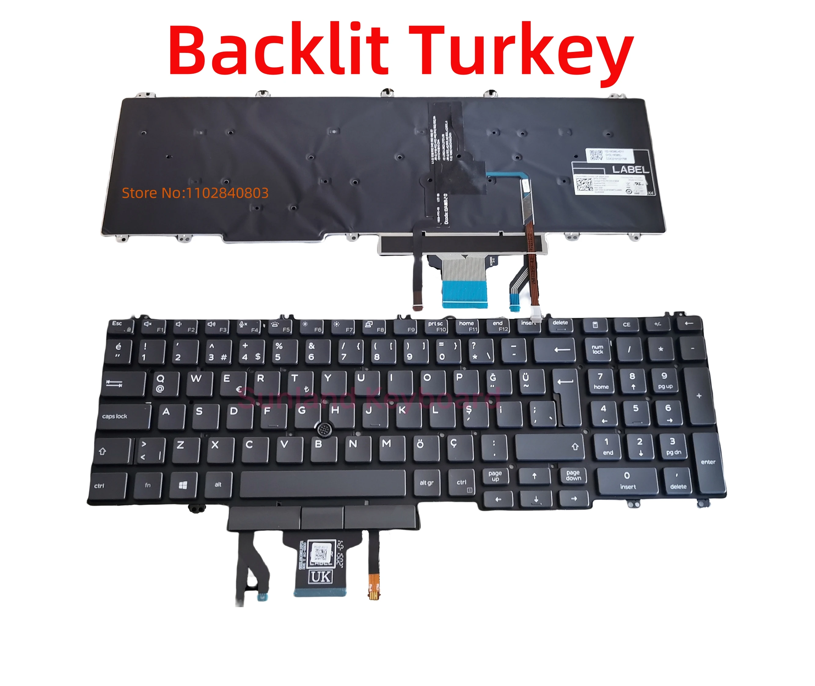 New AZERTY/French German Turkey Backlit Keyboard for Dell Precision 3550 3551 3540 3541 3500 3501 Latitude 5500 5501 5510 5511