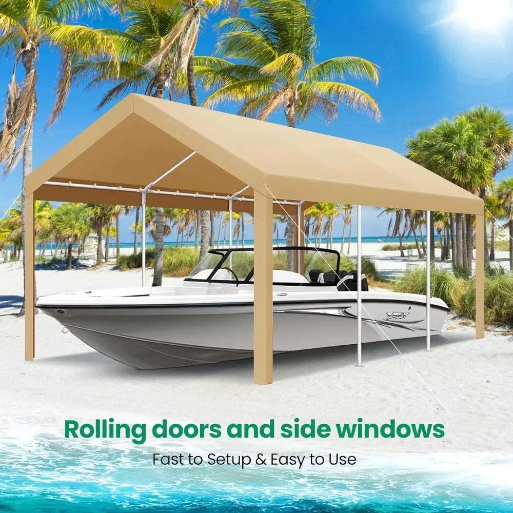 NEW-Carport Canopy 12x20 Heavy Duty Portable Garage 2.0, Car Canopy Car Tent Upgrade Waterproof & UV Protected with Built-in San