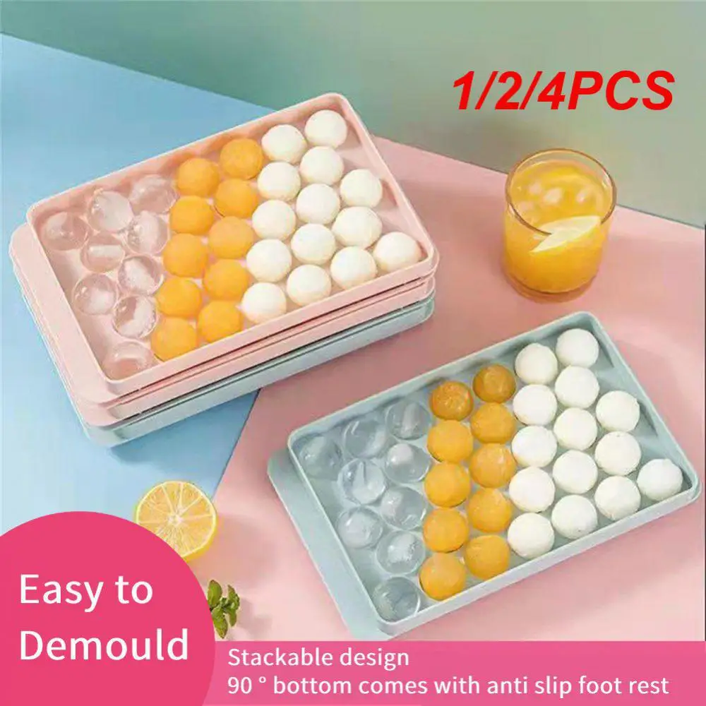 1/2/4Pcs Bolo Hockey Round Rombo Ice Mold Ice Boll Tray Maker Plastica Ice Mold Ice Ball Mold Food Grade Mold Kitchen