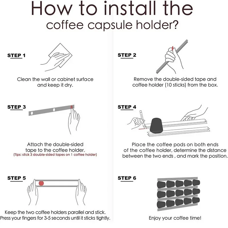 Coffee Capsule Holder for Any Coffee Pod Cafe Pods Shelf Capsule Storage Racks Coffee Capsule Oganizer Nespresso Capsule Holder