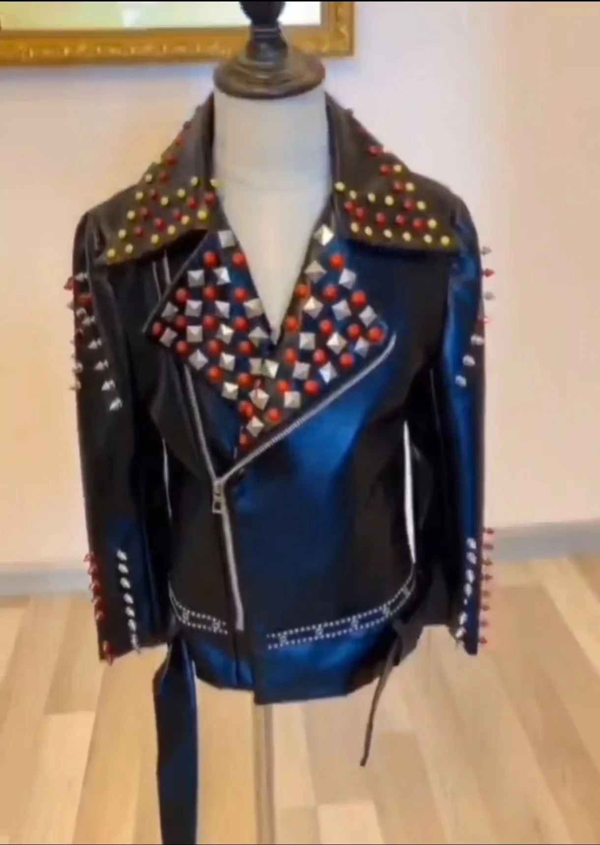 

Куртка мужская кожаная с заклепками, одежда для джазовых танцев в стиле панк, хип-хоп, для бара, ночного клуба, певицы, выступления на сцене