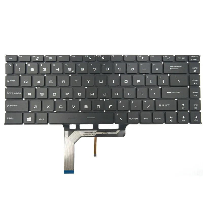 para Msi Ps42 8m Ps42 8rb Teclado do Portátil Backlit Prata sem Moldura Eua Novo - Imagem 2