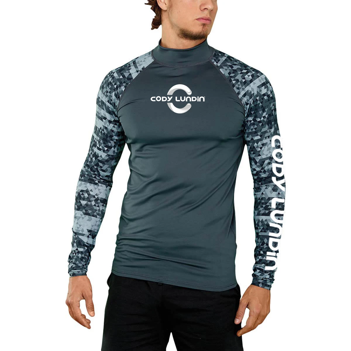 Men's UPF 50+ Compression Turtleneck Swimming Trainning Shirt Gym