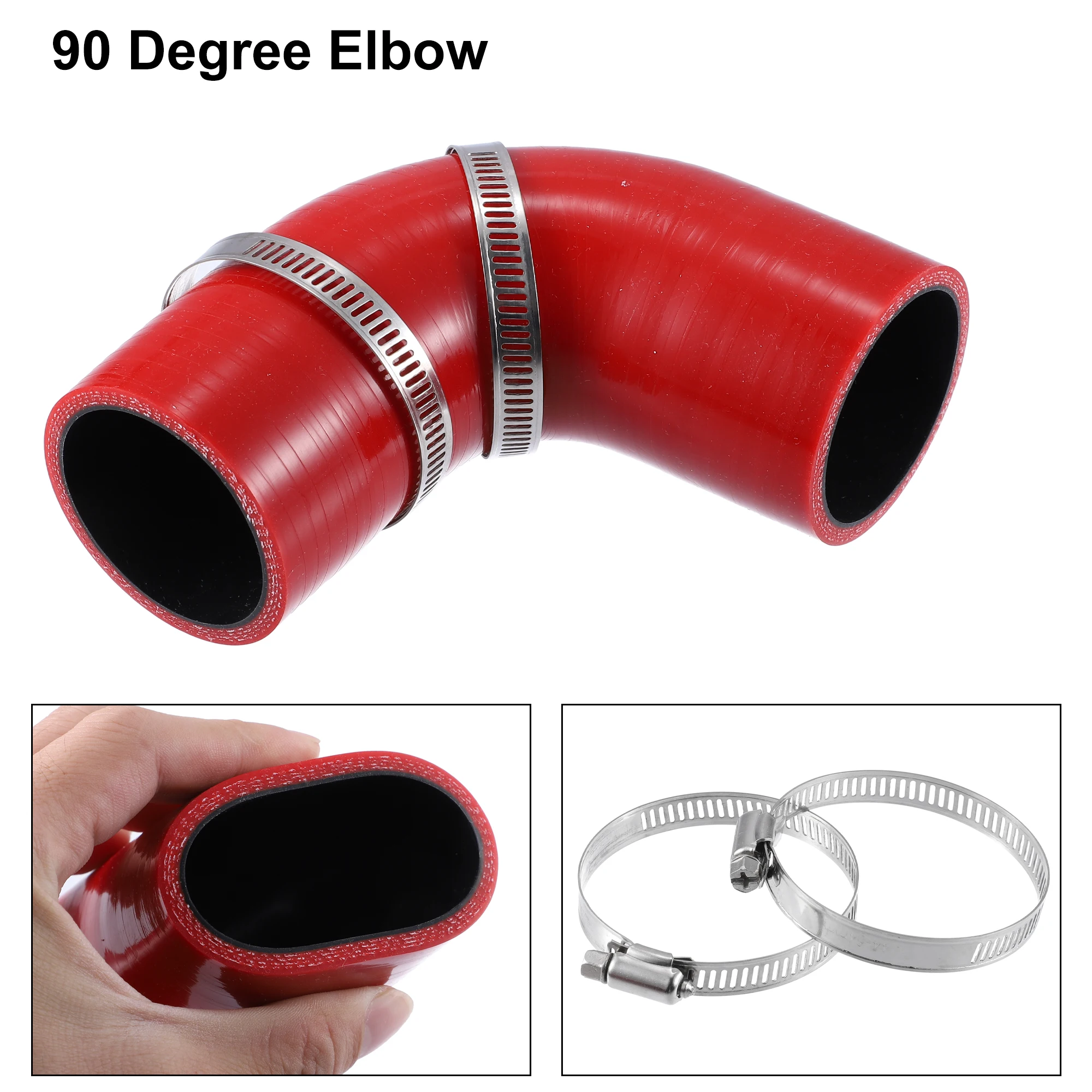 Silicone Hose Connector 32mm-76mm ID 90 Degree Silicone Reducer Hose Set with Clamp
