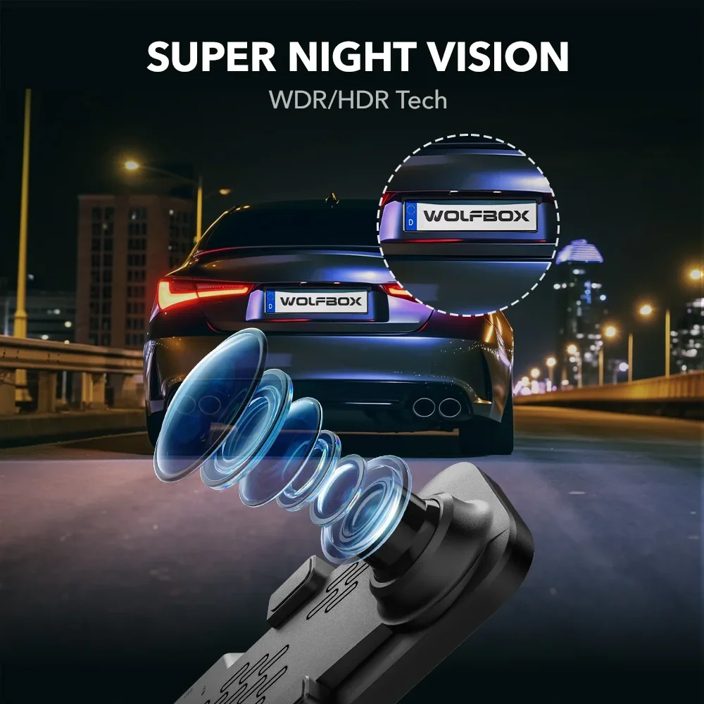 WOLFBOX G840S 12"IPS Dash Camera 4K Rearview Dash Cam GPS Video Recorder Night Vision HD Dual Cameras Car Dvr Parking Monitor - 3