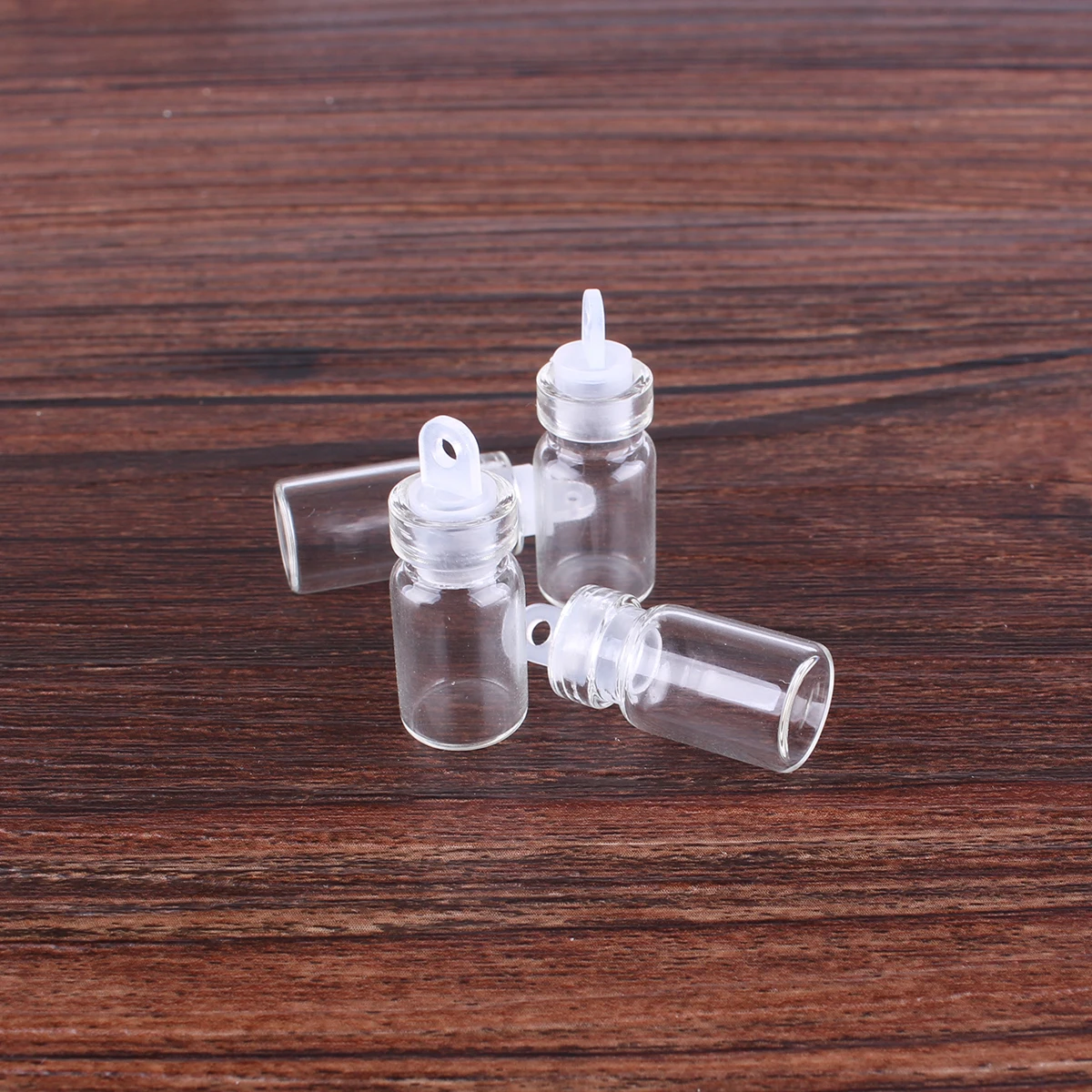 Lots 300 pieces 1ml 2ml Mini Glass Bottles with Plastic Stopper Spice Bottles Jars DIY Craft 4