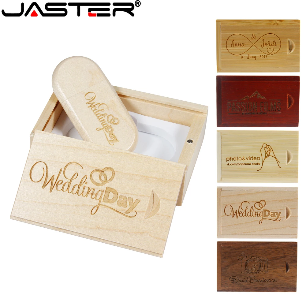 Jaster Usb Flash Drive 128Gb Free Custom Logo Maple Wood With Box High Speed Pen Drive 64Gb Memory Stick Creative Gift Usb Stick