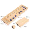 Wooden Mancala Board Game Teenager Portable Set Classic Strategy Board Game for Parents-Kids Interactiv Tabletop Game Chess Set 6