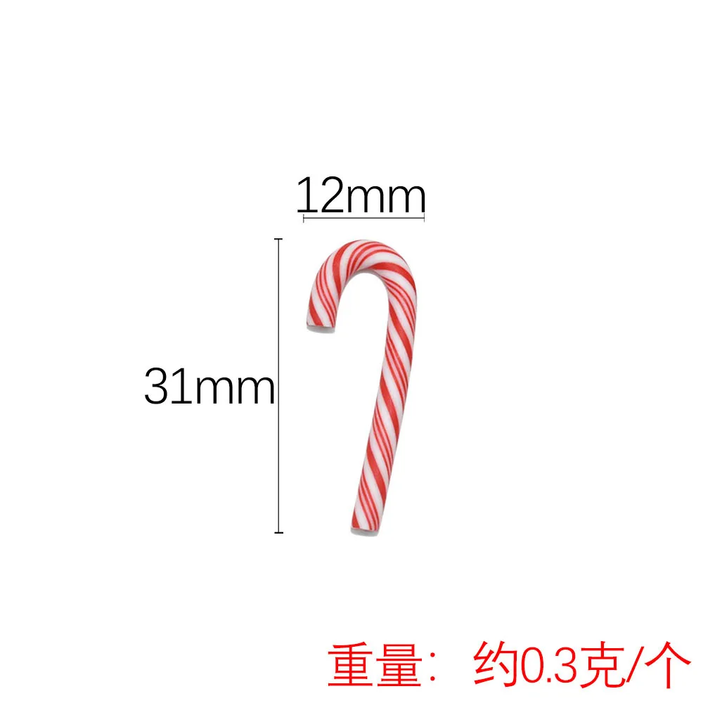 10 stücke Decor Zubehör Simulation Mini Weichen Ton Candy Polym Clay Sprinkle Fee Diy Haus Dekoration Nette Candy Cane Miniatur – Detail 6