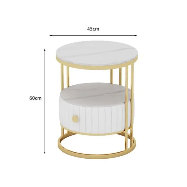 sofa side light luxury rock round Draw Side Table 5