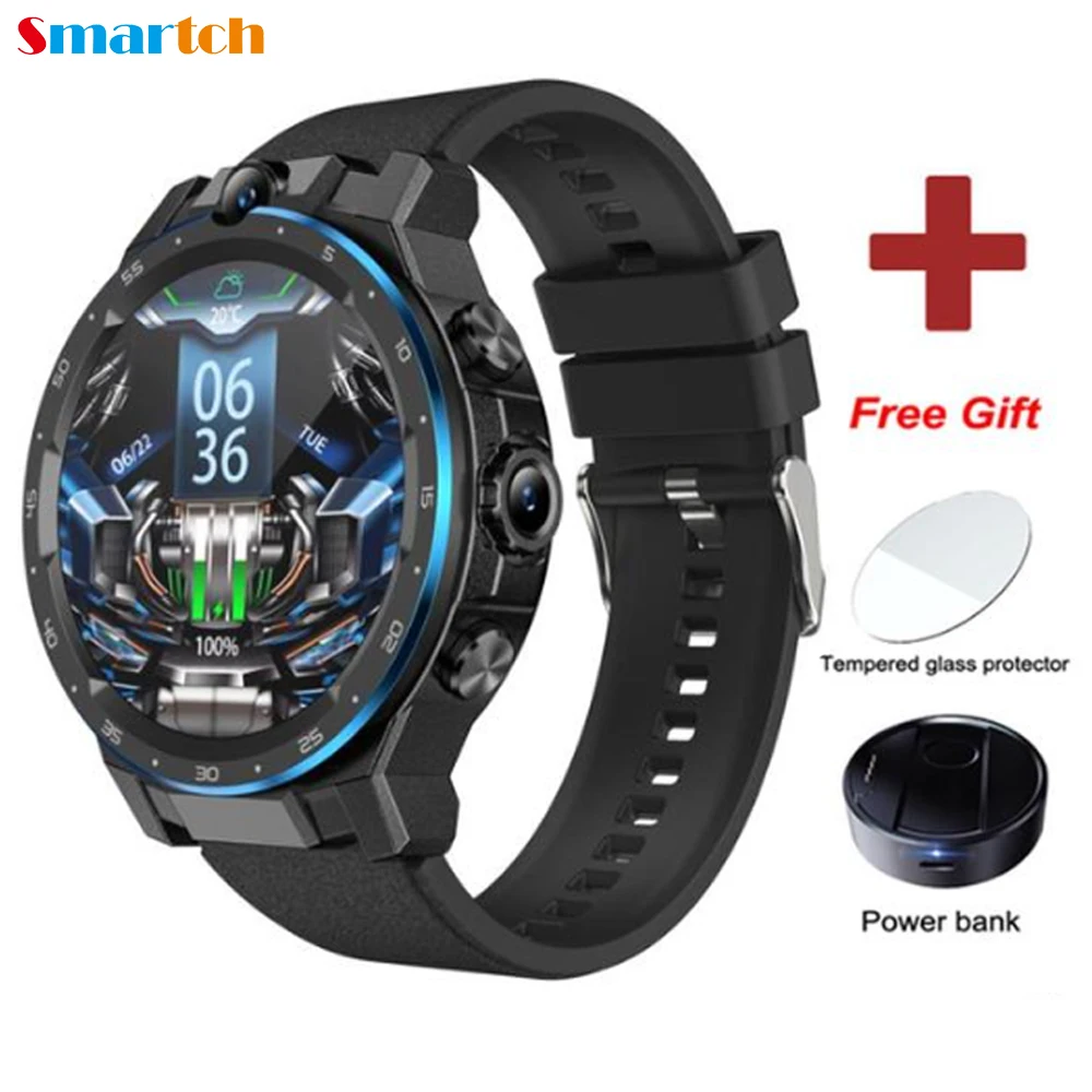 

New 6GB+128GB Smart Watch 4G GPS Wifi Dual Camera 24H Heartrate Sport Men Blue Tooth Call Smartwatch Women Dual System Music NFC