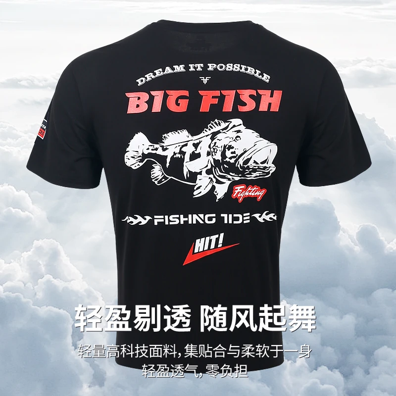 New Men Fishing Clothing Summer Outdoor Sports Breathable Quick Drying T-shirt Short sleeved Printed Man Fisherman Top