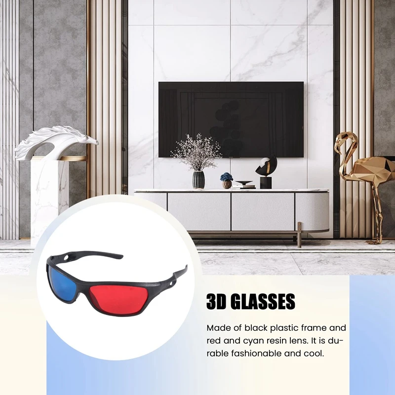Newest Red-blue / Cyan Anaglyph Simple style 3D Glasses 3D movie game (Extra Upgrade Style)