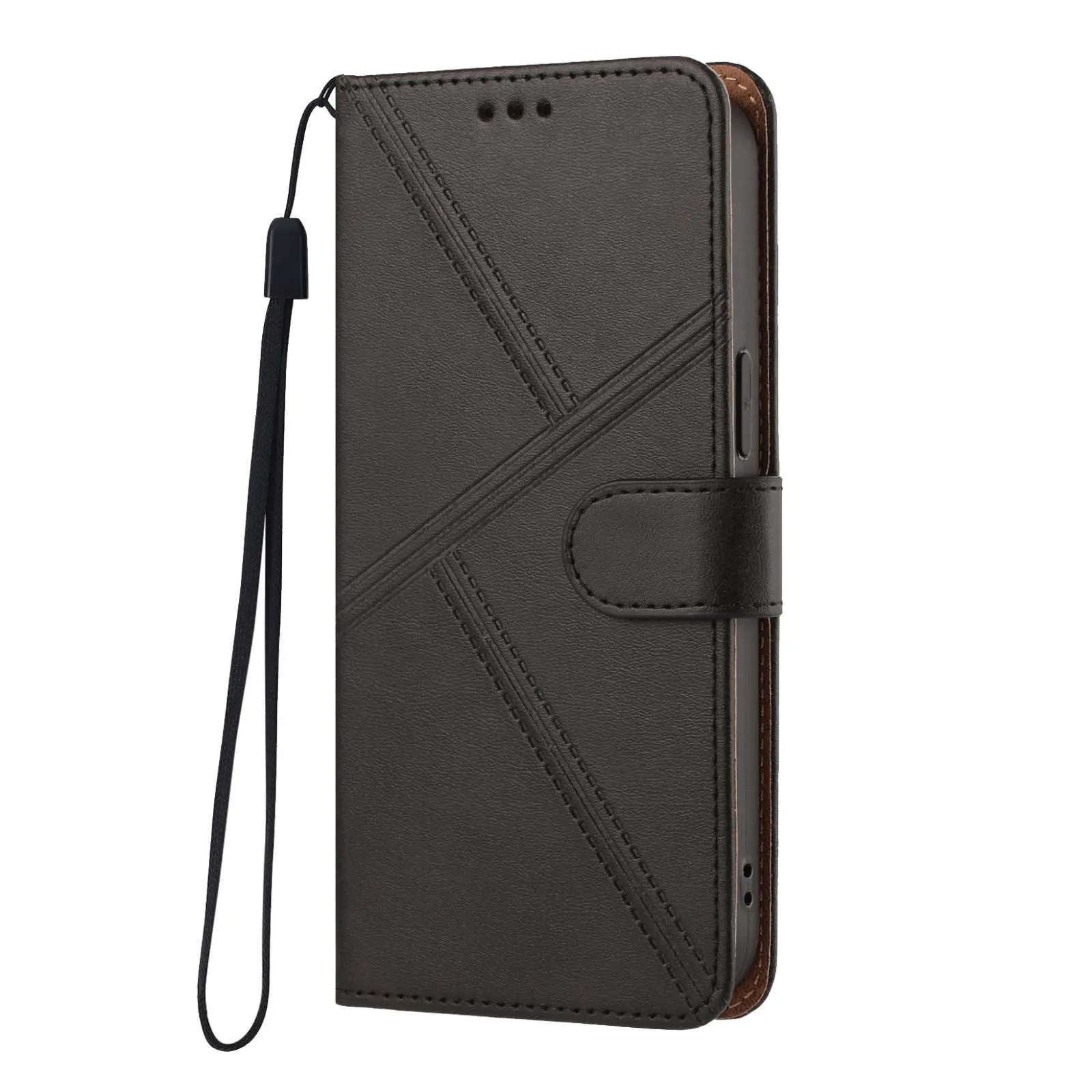Leather Wallet Case with Flip Card Slots and Kickstand Back Cover