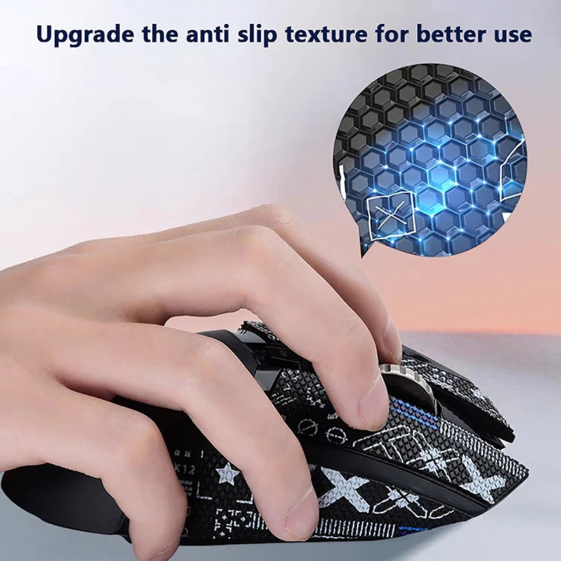 1Set Mouse Non-slip Stickers for HERJILL AJ199 Mouse Printing Sweatproof Skate Feet Pad Glides Curve Edge w/Alcohol Pad