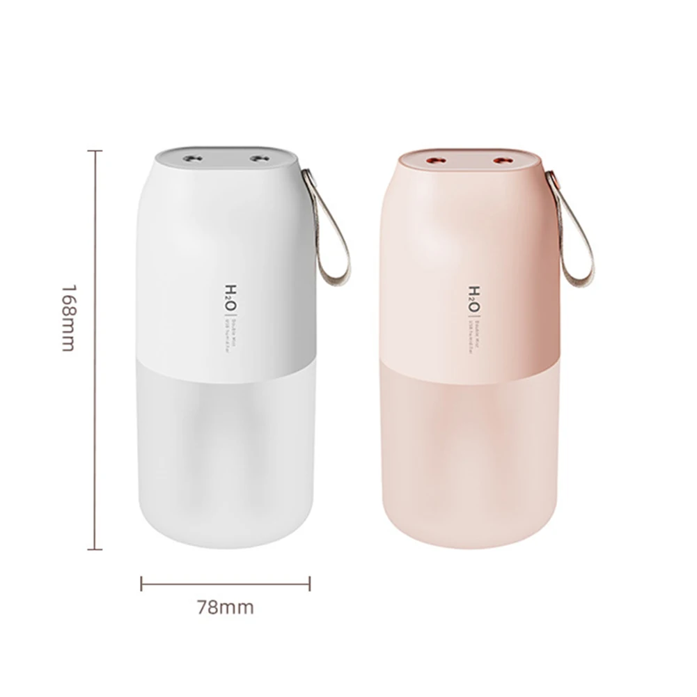 Double Spray Humidifier USB Charging Mist Maker with LED Light Aroma Diffuser