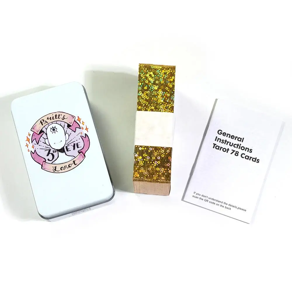 10.3*6 cm Britt's Third Eye Tarot in A Tin Box with Guidebook 78Pcs 5