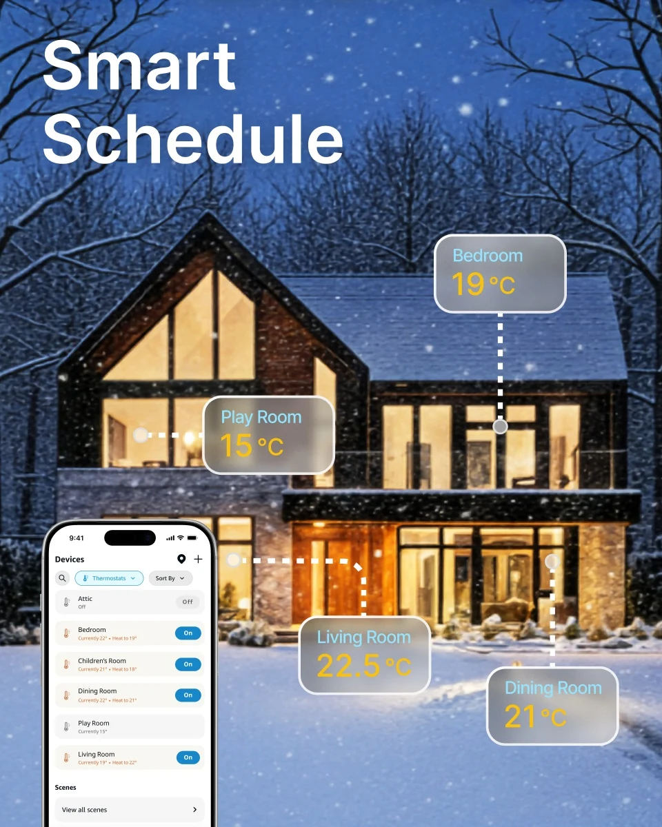 Tuya wifi6 Smart home TRV 1-6PCS thermostatic radiator valve actuator programmab