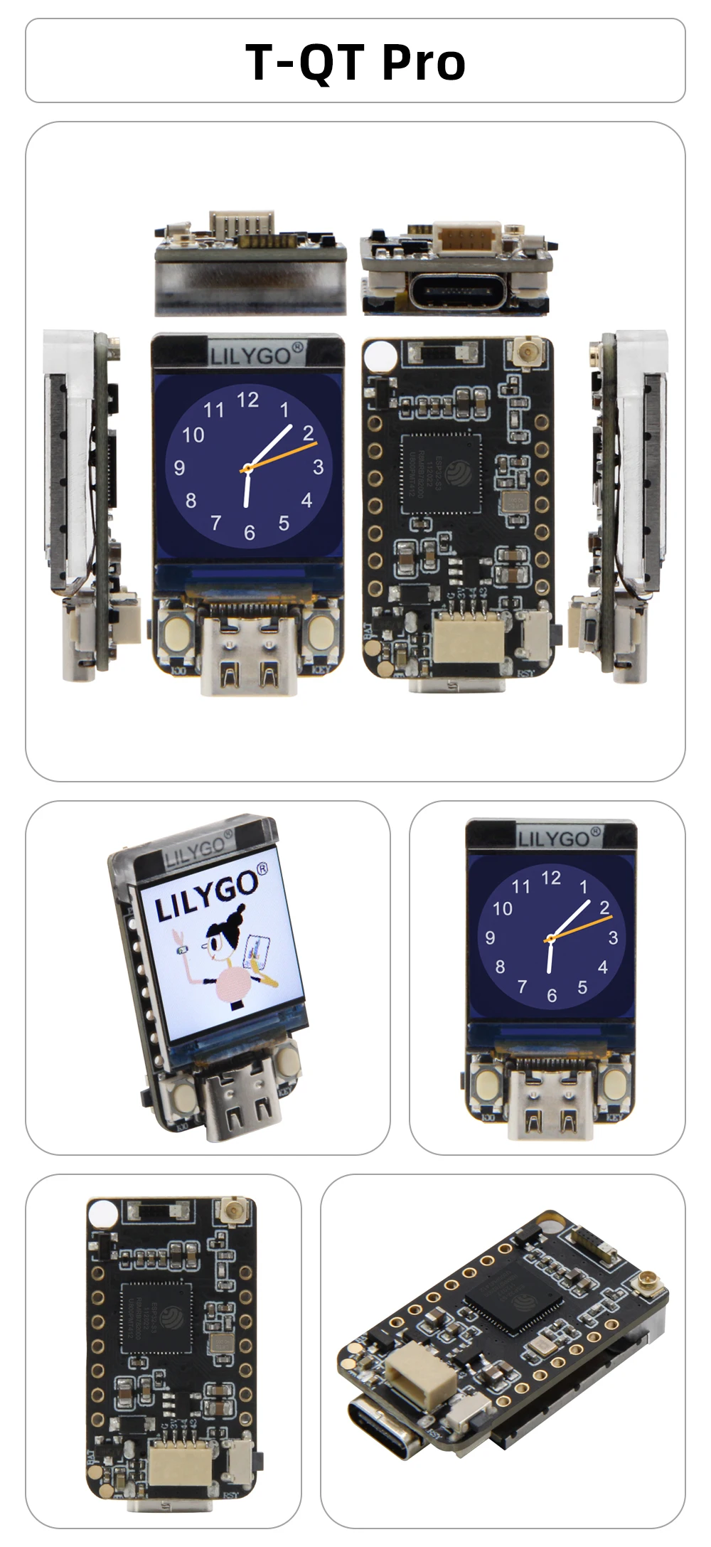 ® T-QT Pro ESP32-S3 GC9107 0.85 Inch LCD Display Module Development Board WIFI B