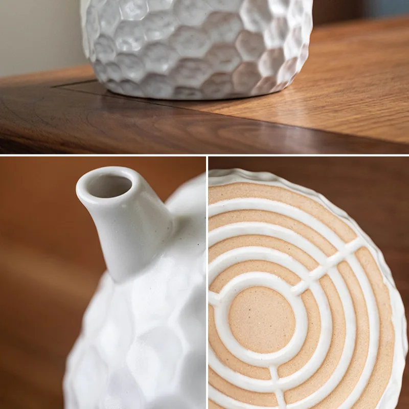 600ML Zen Black Hammer Point Lifting Beam Pot Household Tea Brewing Pot Boiling Water Kettle For Electric Pottery Stove Teaware