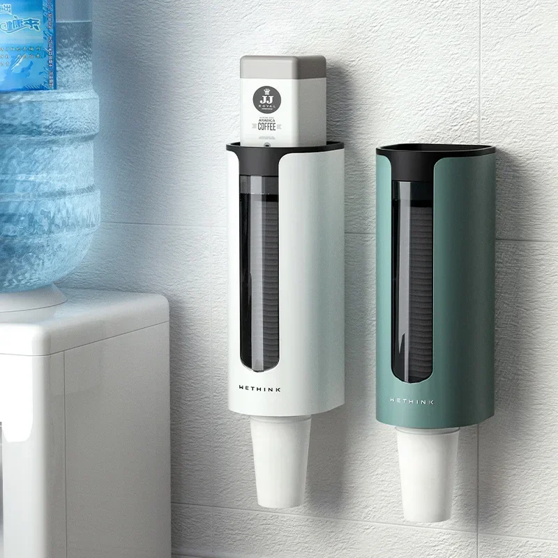 Single Cup Dispenser Pull Type Paper Water Disposable Automatic Remove Coffee Cup Holder lid Organizer for Home Office