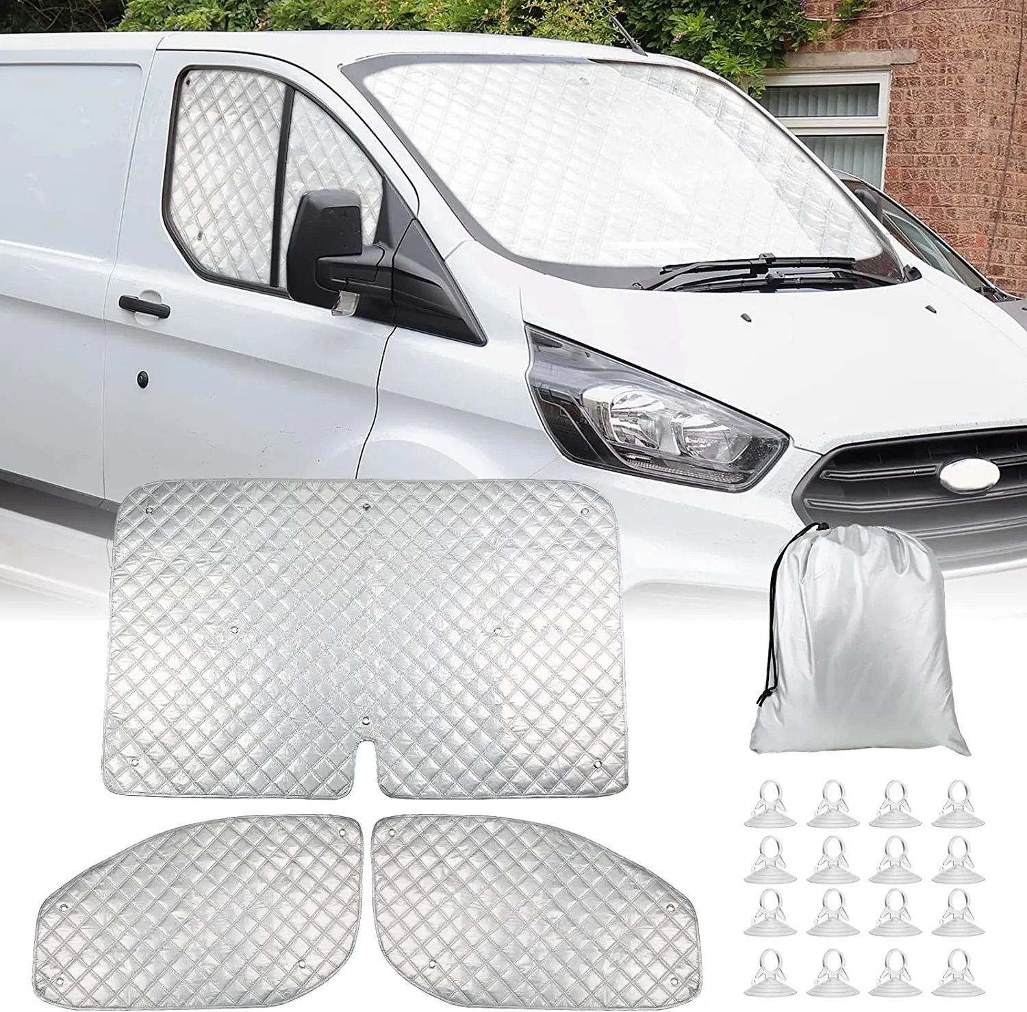 

3PCS For Ford Transit Custom MK8 2012-2022 Internal Thermal Blinds Window Cover Blind Kit Auto Windshield Sunshades