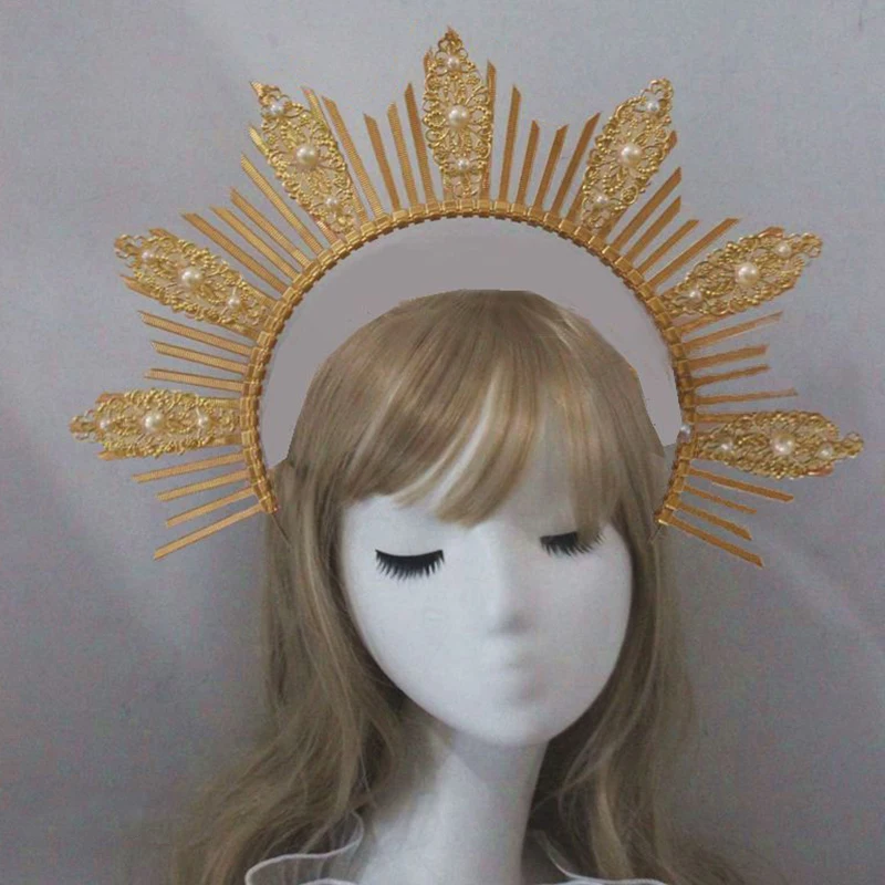 

1Bag Gothic Lolita Sun Goddess Baroque Halo Handmade Crown Material Package Crown DIY Material Bag Vintage Tiara