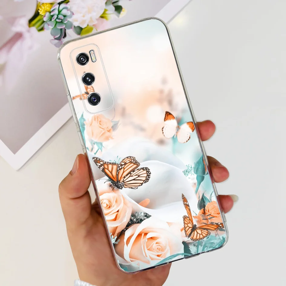 6.44 Clear Silicone Soft TPU Back Cover - Cute Astronaut Design