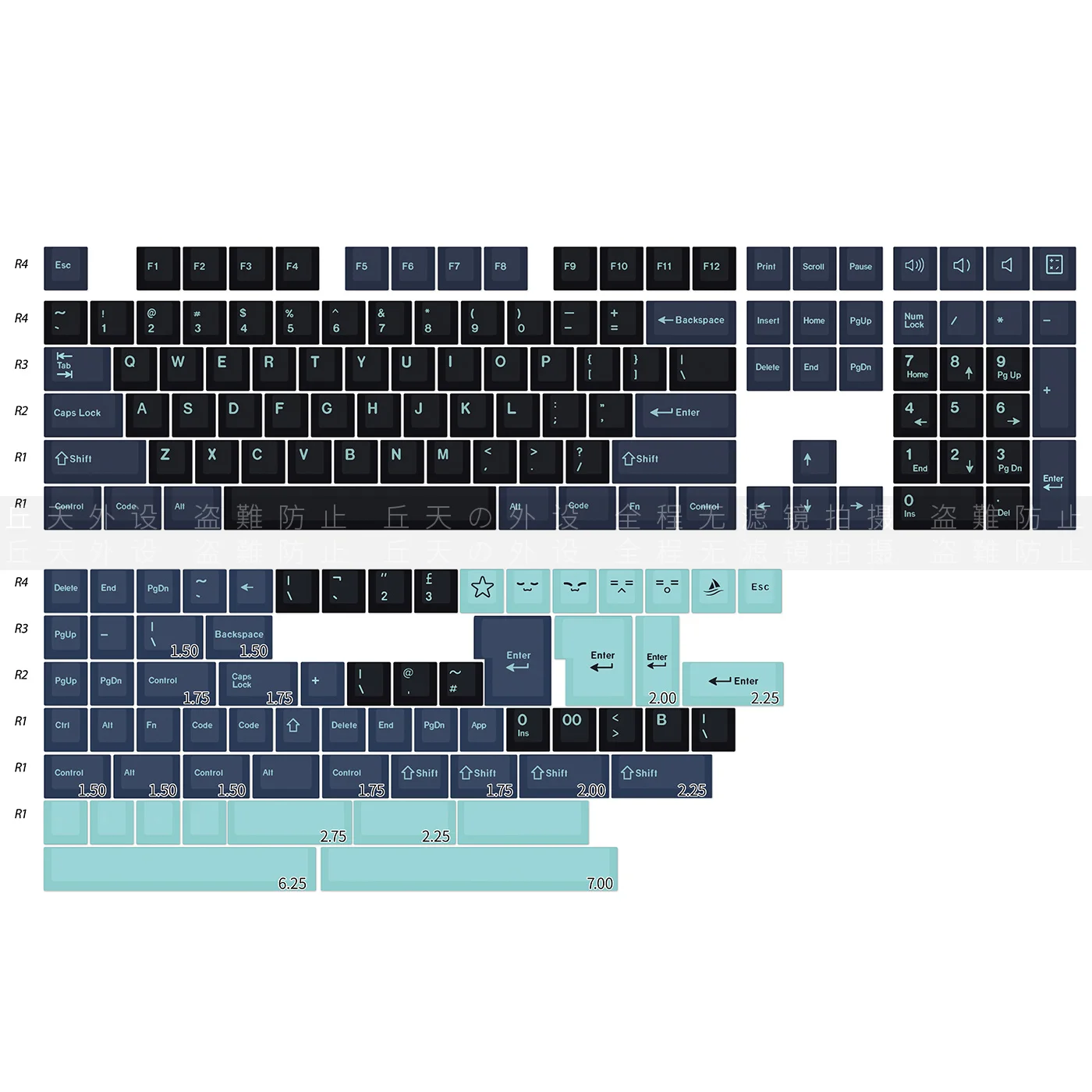 Chaves Gmk Hammerhead Dark Keycaps Pbt Duplo Tiro Keycap Cherry Perfil Tampões Chaves com Iso Digite 7u Barra de Espaço Hhkb Layout da ue 173
