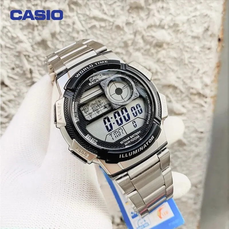 Часы Casio AE-1000W/1500W/1100WSports, многофункциональное руководство, дата, секундомер, студенческие мужские часы, уличные водонепроницаемые цифровые мужские