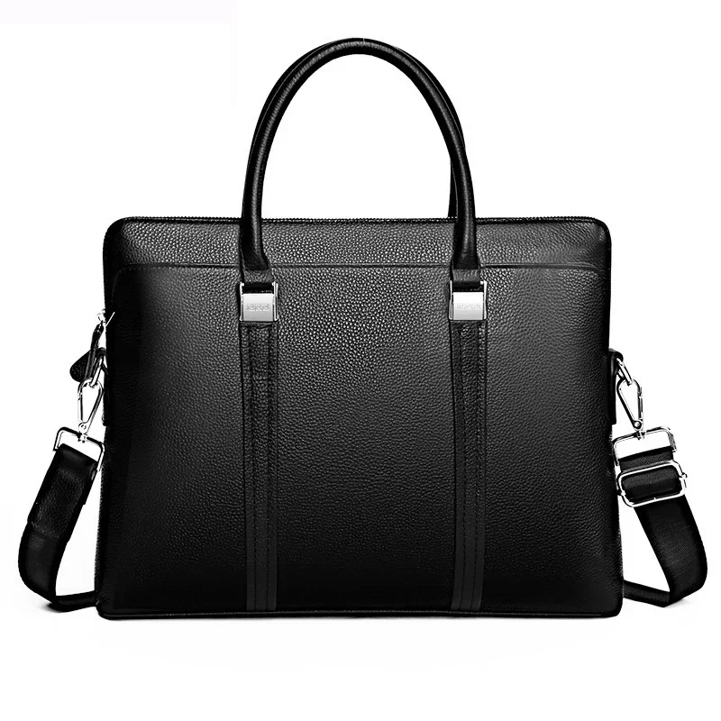 

2024 New Luxury Cow Genuine Leather Business Men's Briefcase Male Briefcase Shoulder Bag Men Messenger Bag Tote Computer Bag