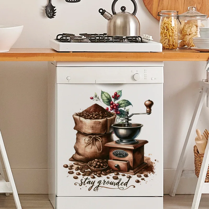 Coffee Cup Wall Stickers Living Room Background Decoration Mural Cafe Kitchen Home Decor Wall Stickers