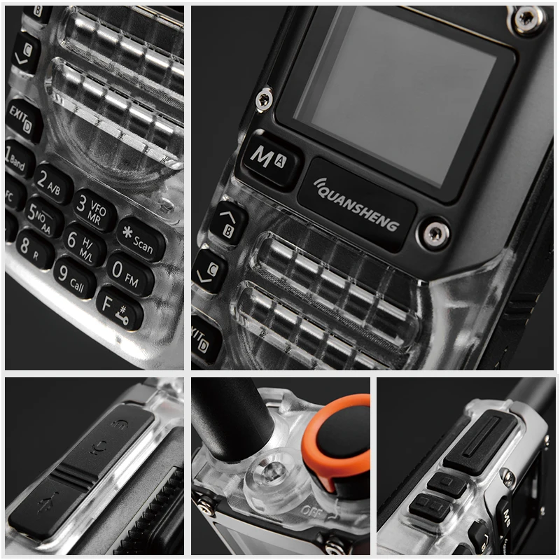 New Quansheng UV-K6 UHF VHF Walkie Talkie UV-K5(8) Full Band Type-C Scrambler NOAA Wireless Copy Frequency Transparent Ham Radio 6