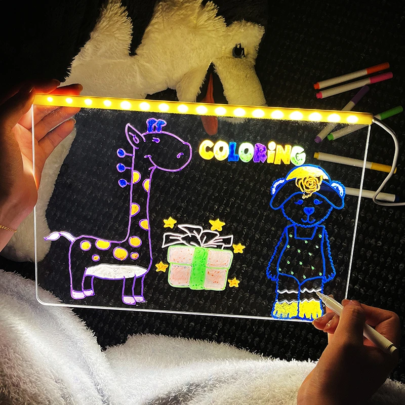 Acrylic LED Blackboard Drawing Toy for Kids