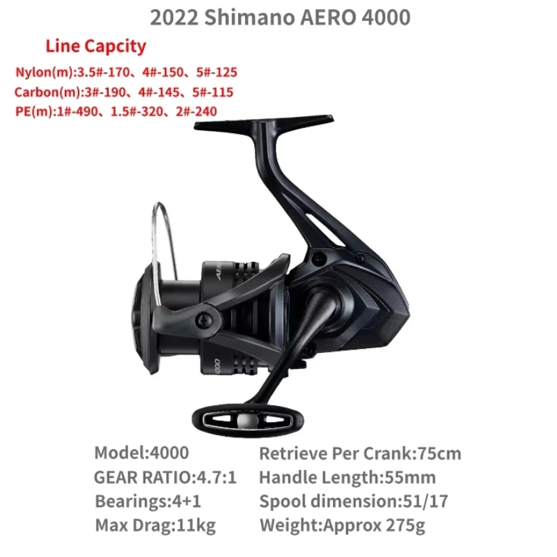 【美品】シマノ　AIR-C AERO BB 4000HG シマノ シマノ(shimano) AR-C エアロBB 4000HG : アングラーズ