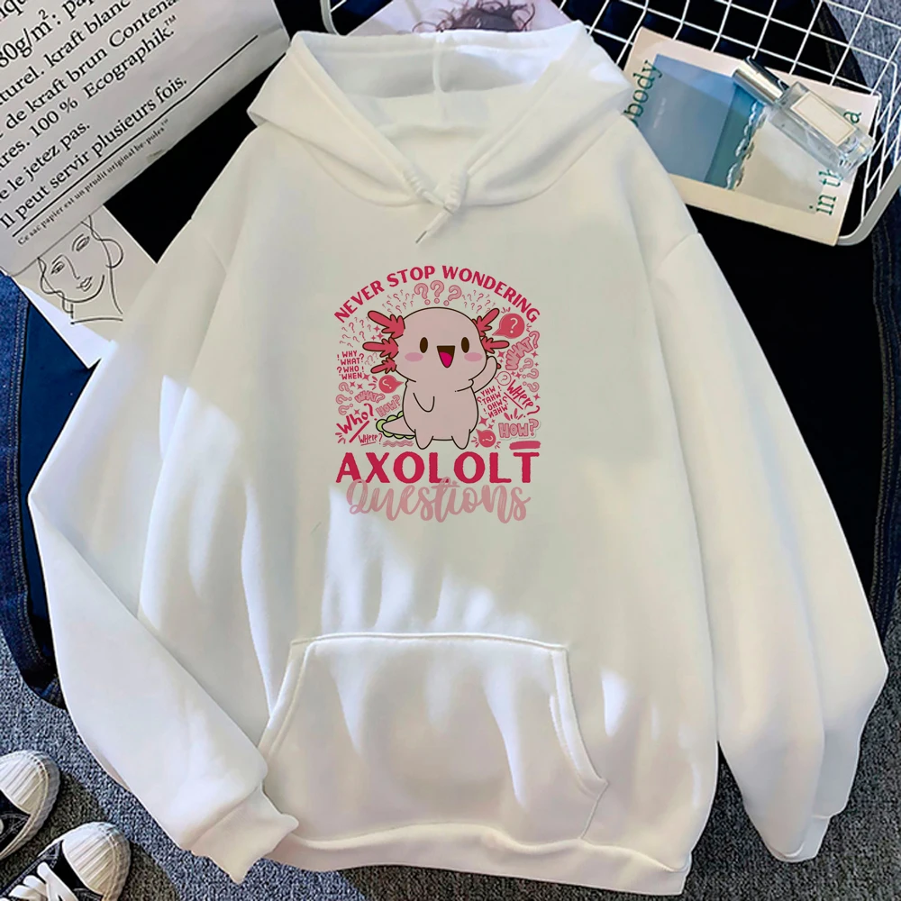 

Axolotl hoodies women Fleece sweat y2k japanese aesthetic Hooded Shirt pulls female 90s pulls