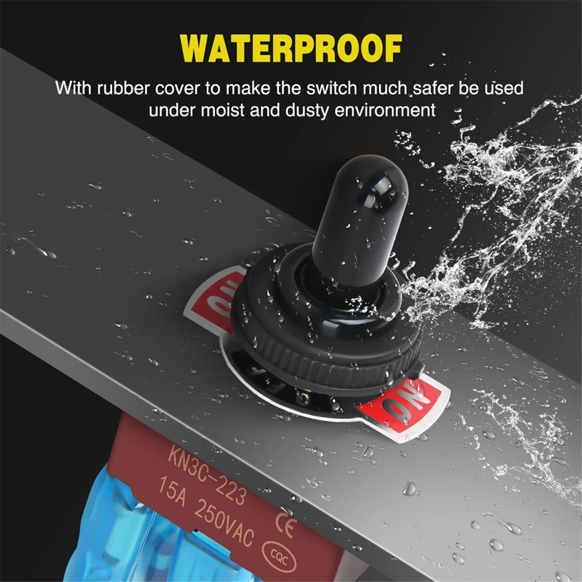 New 4Pin Reverse Polarity Toggle Switch 2PCS 12V Momentary Rocker Switch 30A on Off on DPDT 3 Position Waterproof Boot Cap